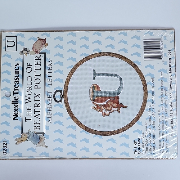 Beatrix Potter Needle Treasures Letter 'U' Counted Cross Stitch Kit 1993 NEW - Picture 1 of 12